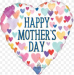 Anagram Heart Foil Balloon- Happy Mother‘s Day colourful hearts