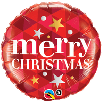 Qualatex 18“ Round Foil Balloon- Merry Christmas red