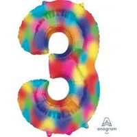 Anagram Number Balloon- RAINBOW SPLASH 34"
