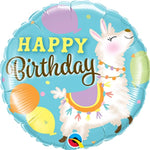 Qualatex 18” Round Foil balloon- Happy Birthday Llama