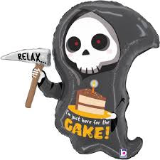 Betallic SuperShape Foil Balloon- Grim Reaper Birthday Cake