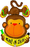 Betallic Supershape Foil Balloon- Monkey, Hang in there
