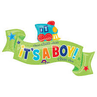 Anagram SuperShape Foil Balloon- choo choo train, it‘s a boy