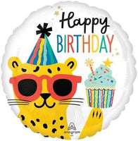 Anagram Round Foil Balloon- Party Animal Cat Happy Birthday