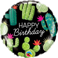 Qualatex Round Foil Balloon- 18” Happy Birthday Cactus