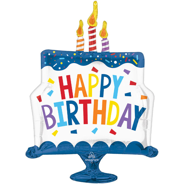 Anagram SuperShape Foil Balloon- Happy Birthday Tiered Cake