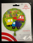 Anagram Round Foil Balloon- Happy Birthday Construction