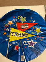 Anagram Round Foil Balloon- Go Team! Sports