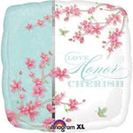 Anagram Square Foil Balloon- cherry blossoms love