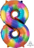 Anagram Number Balloon- RAINBOW SPLASH 34"