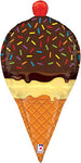 Betallic Dimentionals 33“ Foil Balloon- Ice Cream Cone