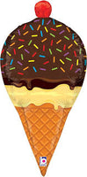Betallic Dimentionals 33“ Foil Balloon- Ice Cream Cone