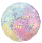 23 inch round foil balloon happy birthday pastel