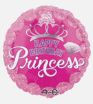 18  inch round foil balloon happy birthday princess