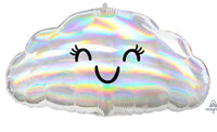 Anagram Holographic Foil Balloon- Puffy Cloud