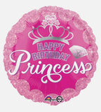 18  inch round foil balloon happy birthday princess