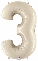 Ivory Foil number balloons 34"