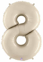 Ivory Foil number balloons 34"