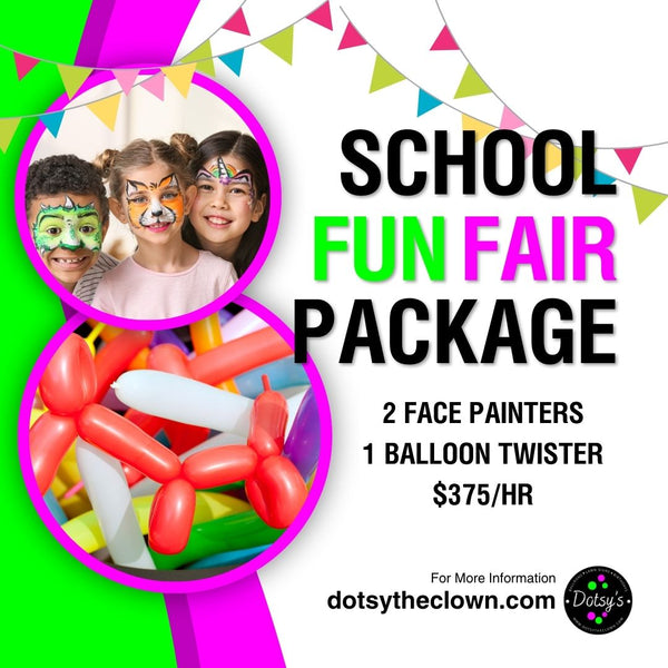 School Fun Fair Entertainment Package (2 face painters, 1 balloon twister per hour)