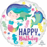 Anagram 18“ Round Foil Balloon- COLORFUL OCEAN FUN Happy Birthday