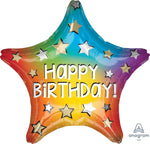 Anagram Balloons Happy Birthday RAINBOW 19" Star foil mylar