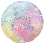 Anagram Round 17“ Foil Balloon- LUMINOUS BIRTHDAY pastel ombre rainbow