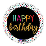Betallic Balloons Birthday  COLOURFUL DOTS 18" Round foil balloon