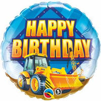 Birthday Construction Zone Balloon, 18", foil balloon round