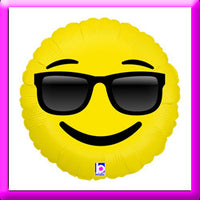 18" Emoji Sunglasses Foil Balloon