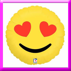 18" Emoji Balloon - Heart Eyes