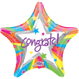 Anagram Balloons RAINBOW CONGRAT STAR 18" Foil Balloon