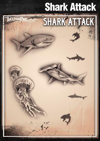 Wiser's Shark Attack AirBrush Tattoo Pro Stencil