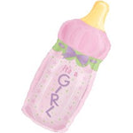 Girl Baby Bottle SuperShape Foil Balloon 31"