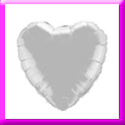 18" Silver Heart Foil Balloon