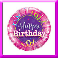 18in Birthday Hot Pink Balloon