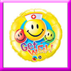 18" Get Well Smiley Face Foil  Balloon