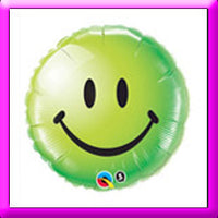 18" Smiley Face Green Foil Balloon