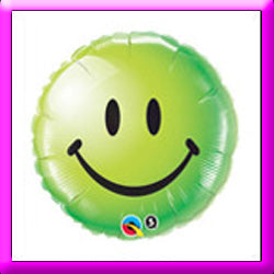 18" Smiley Face Green Foil Balloon