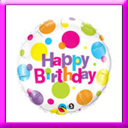 18in Birthday Big Polka Dots Balloon