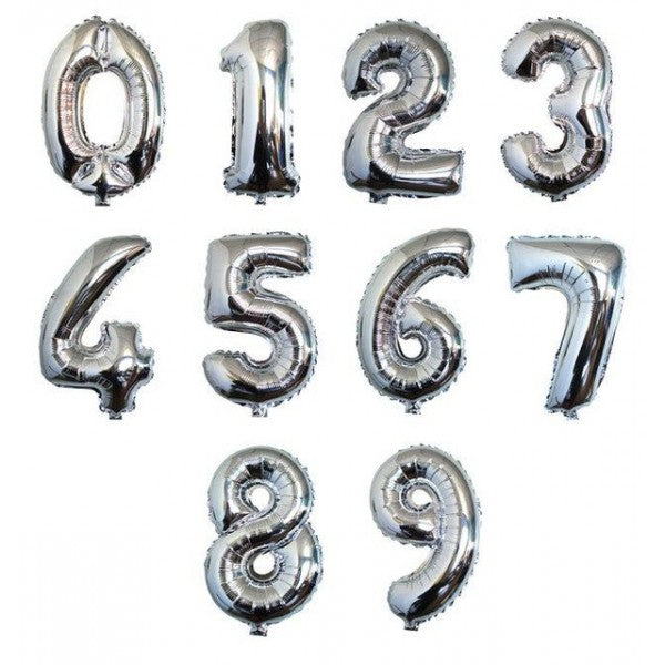 Number Balloons - Silver 34"