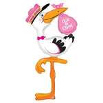 Special Delivery Stork Girl, 5 Foot, Multicolor Balloon