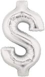 SYMBOL $ SILVER DOLLAR 40" SuperShape Balloon