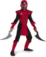 Shadow Ninjas Night Fury Red Viper Ninja Deluxe Boys Costume, 7-8 MEDIUM KIDS