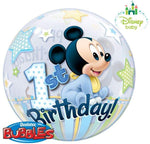 MICKEY 1ST BDAY 22" BUBBLES Balloon