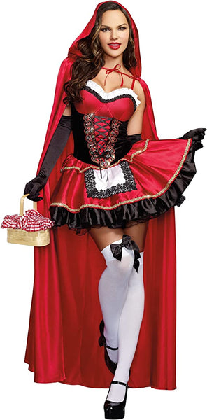 CLEARANCE - DreamGirl Women's Little Red Riding Hood Costume Adult Halloween costume XL Small rip in collar