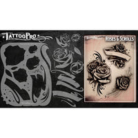 Wiser's Roses & Scrolls Tattoo Pro Stencil