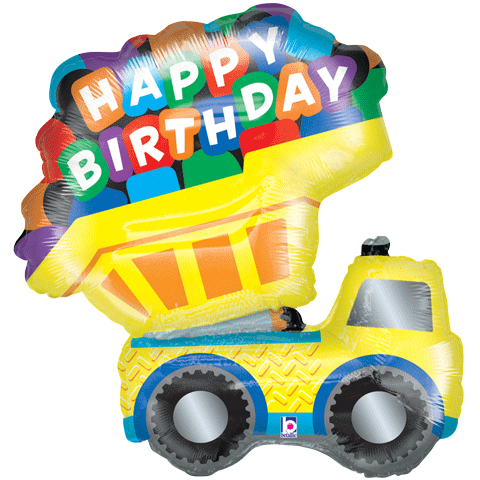 Happy Birthday Dump Truck SuperShape Balloon