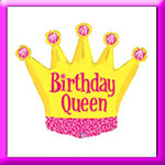 36" Birthday Queen Crown SuperShape Balloon