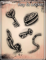 Wiser's Key And Locket Tattoo Pro Stencil 2