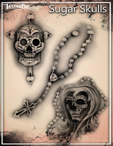Wiser's Sugar Skulls Tattoo Pro Stencil 2